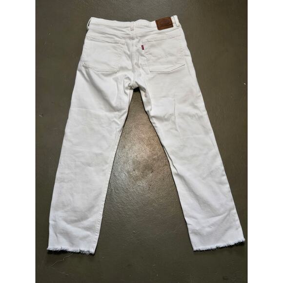 Levi's Premium High Rise Wedgie Straight Raw Hem Jeans In Cold Feet Size‎ 29 - Picture 4 of 7